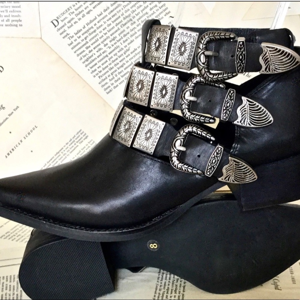 Jeffrey Campbell Etched Buckle Western Bootie 8 - Picture 4 of 8